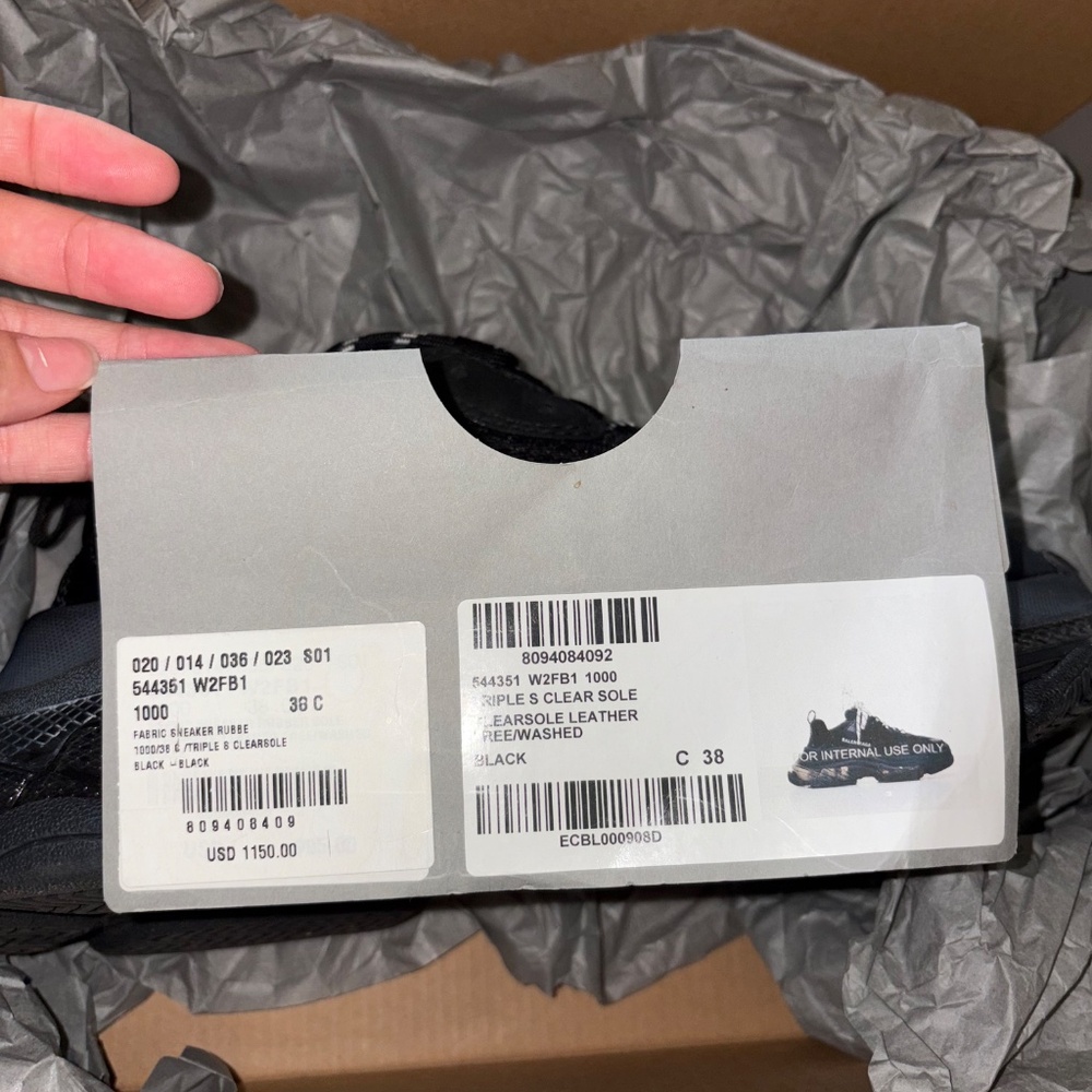 Balenciaga triple s clear sole sneaker (black) - Picture 4 of 6